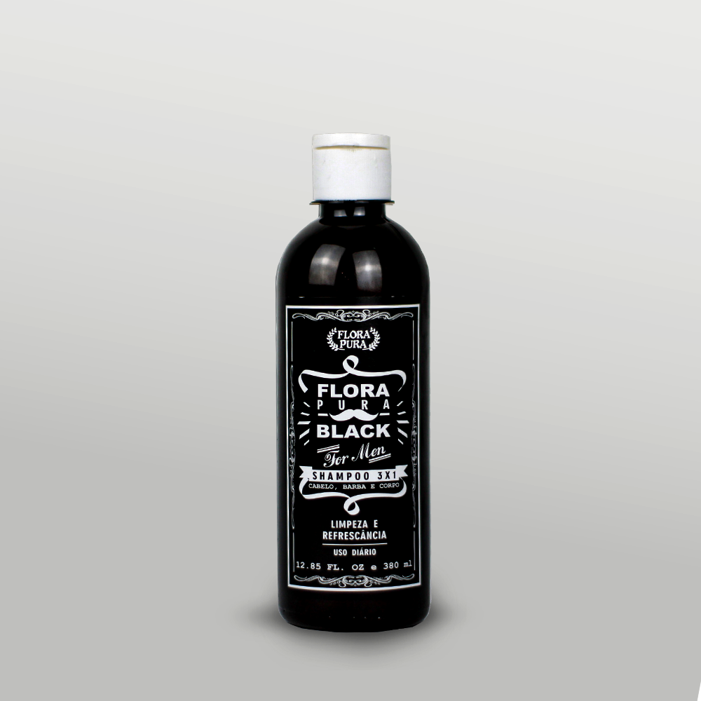 Shampoo Black for Men 3×1 Linha 380ml
