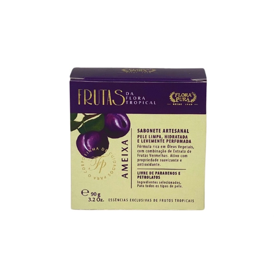 SABONETE ARTESANAL DE AMEIXA 90g LINHA FRUTAS