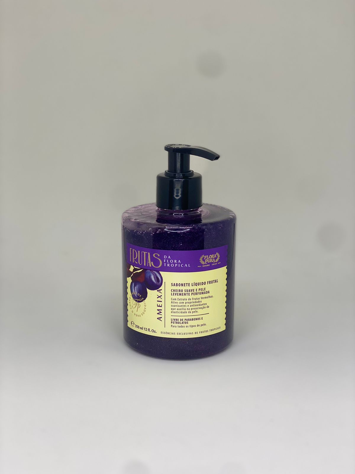 SABONETE LIQUIDO LINHA FRUTAS DE FLORA - AMEIXA 350ML FLORA PURA