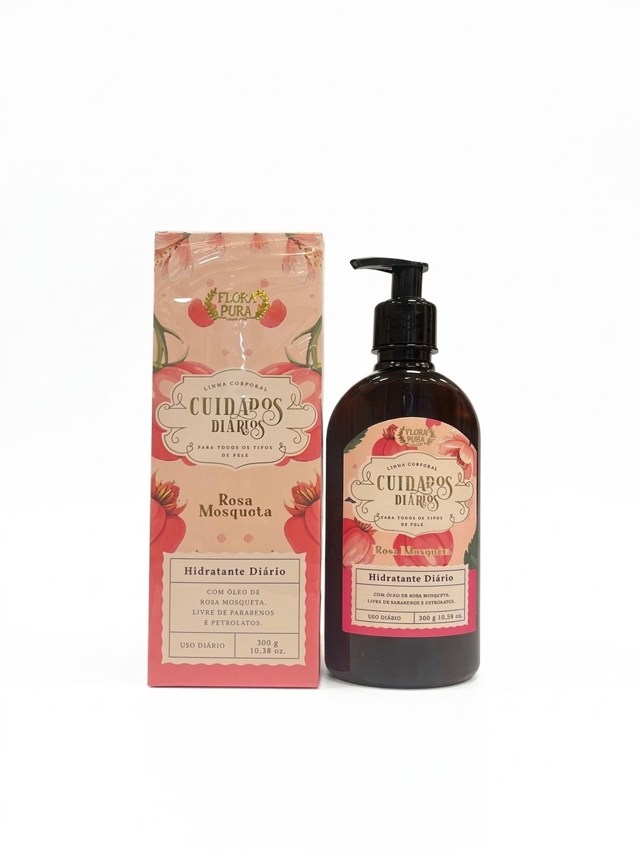 CREME HIDRATANTE DIARIO DE ROSA MOSQUETA-300G FLORA PURA NOVO