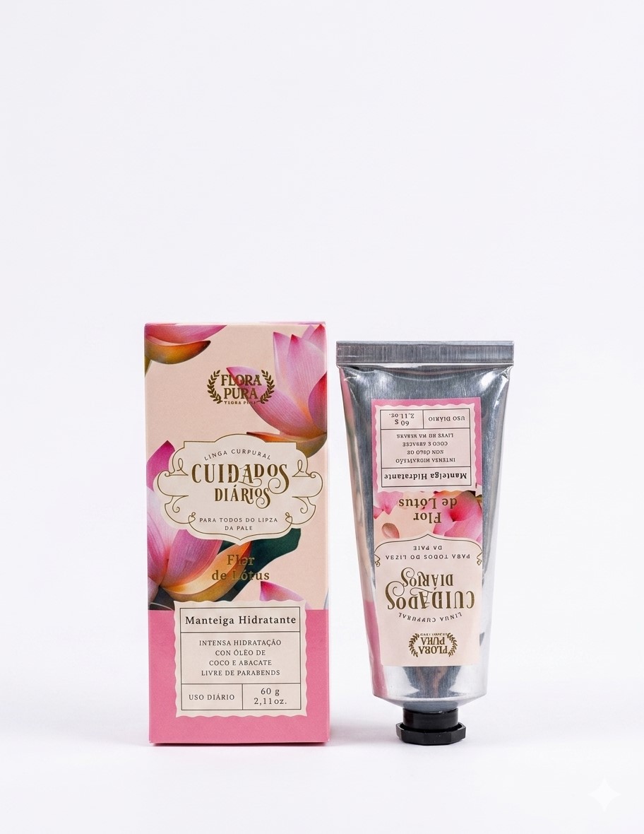 MANTEIGA HIDRATANTE DE FLOR DE LOTUS-60G-FLORA PURA