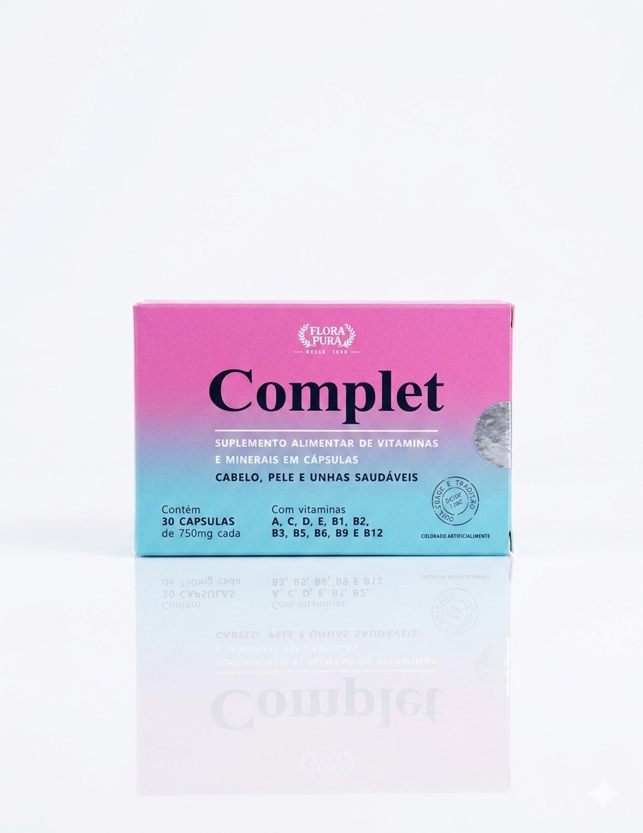 CAPSULA SUPLEMENTO VITAMINICO CABELOS E UNHAS - COMPLET - 30 CPS - 500 MG