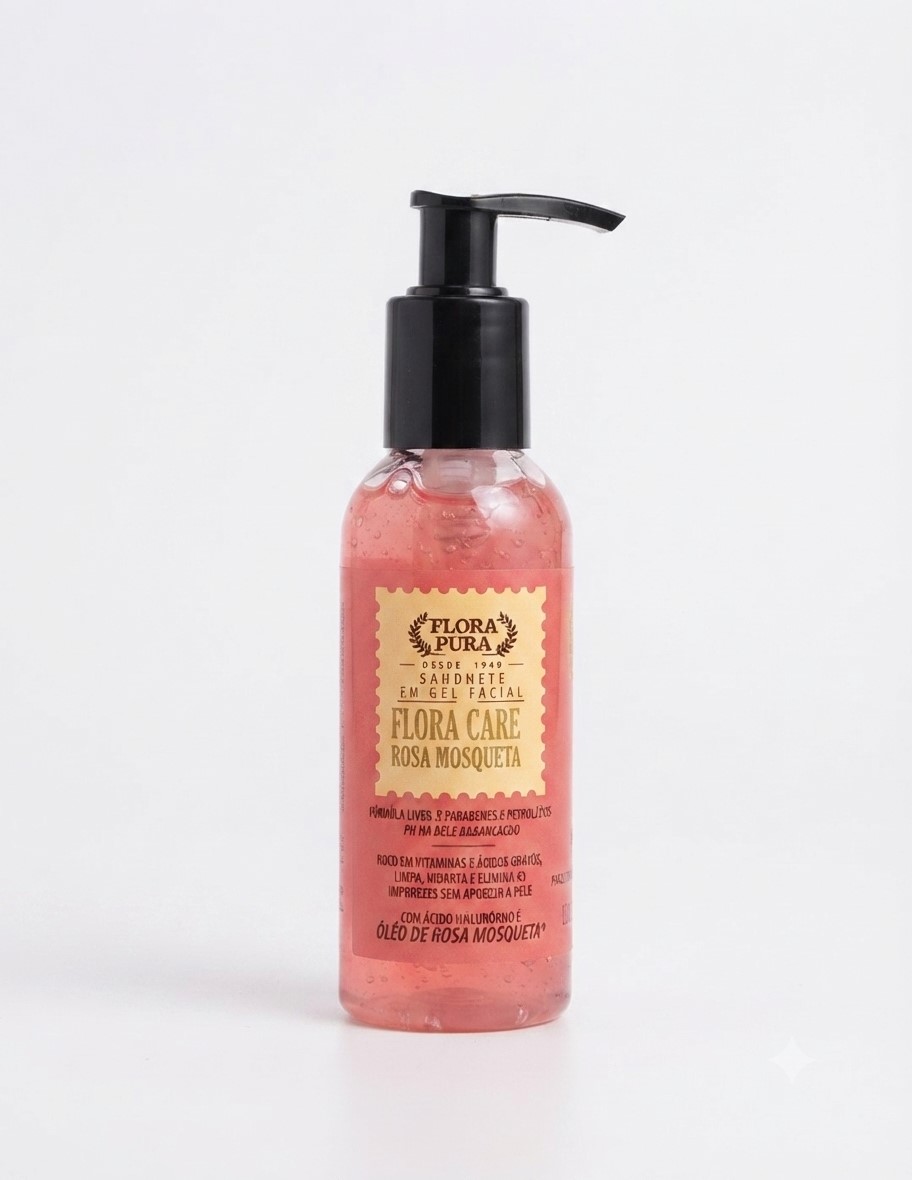 SABONETE EM GEL FACIAL ROSA MOSQUETA-120ML-F.PURA